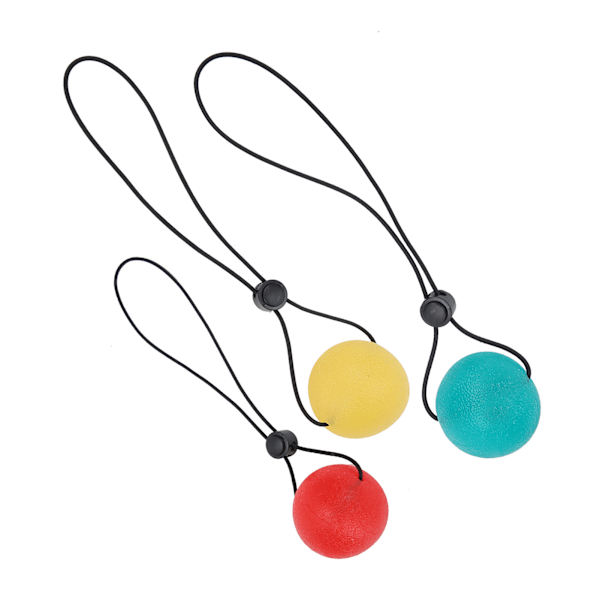 3st Stressrelief Grip Ball Hand Handled Rehabilitering Styrketräning Massageboll (Gul 15 Grader Röd 25 Grader Grön 35 Grader)