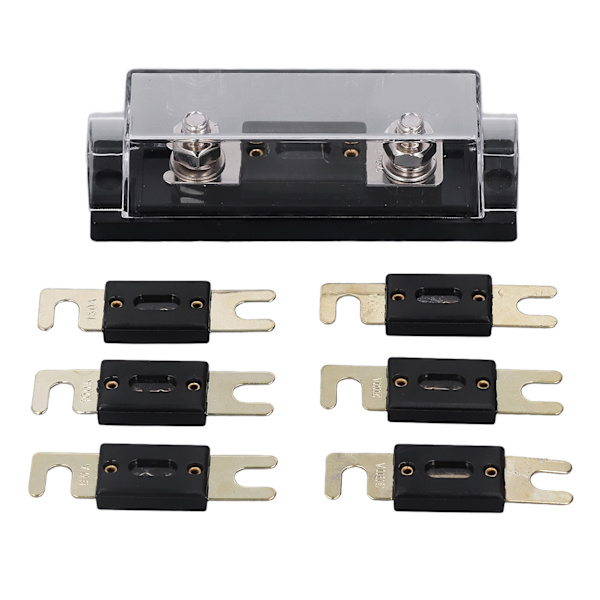 250A 48V sikringsholder Guldbelagt overflade Transparent låg Inline sikringsholder til bil RV