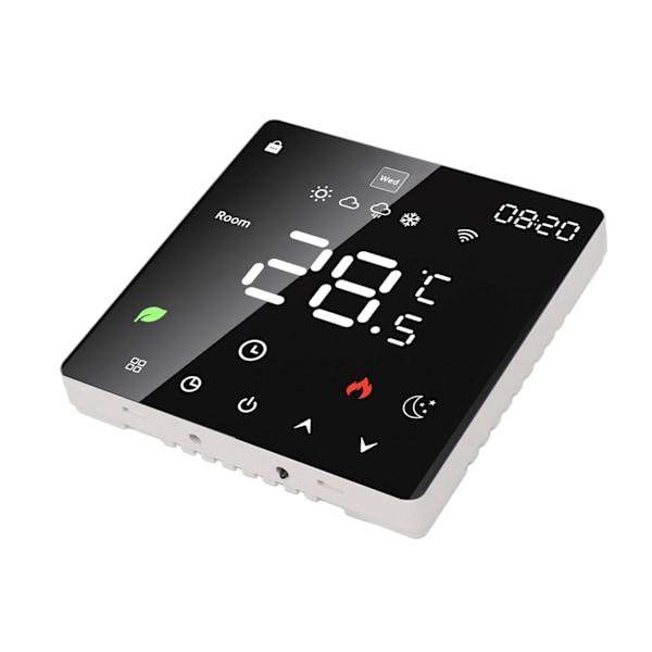 16A Smart Termostat LCD Farve Touchscreen PC Programmerbar Elektrisk Varmetermostat til Hjem Hotel Kontor AC 90 til 240V Uden WiFi