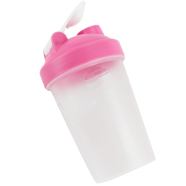 400 ml skakflaska i plast, proteinbehållare, fitnessvattenkokare, sportmugg utan BPA, rosa
