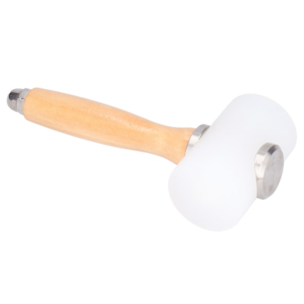 Lær Carving Hammer Nylon DIY Håndlaget Leathercraft Hammer Trehåndtak Stempling Verktøy (Primær Farge Håndtak Dobbelt Hode)