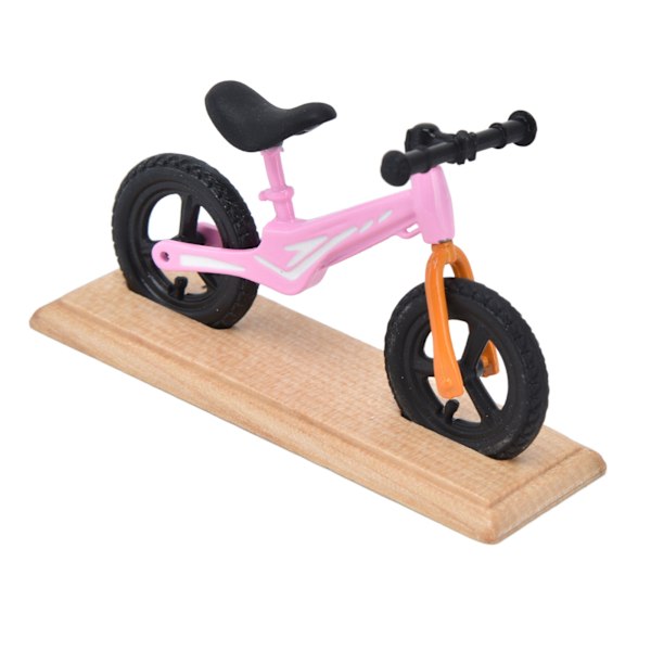 Dockhus Mini Cykel Metall Komposit Trä Miniatyr Mountain Bike för Dockhus Dekoration Rosa