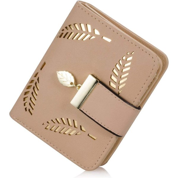 Kort plånbok för damer med stor kapacitet Apricot