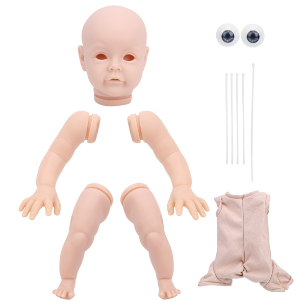 22 tommers DIY-simulering umalt Reborn Baby Doll Modellsett Reborn Doll Kit Deler Leke