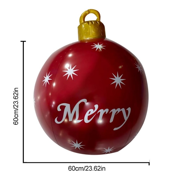 60 cm PVC oppustelig julekugle udendørs juletryk dekoreret boldlegetøj til havepooldekorationer