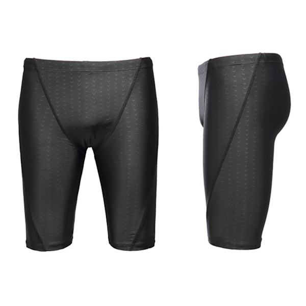 Lange treningsbadedrakter Vanntett hurtig tørkende svarte hudvennlige badedrakter for menn for Racing 4XL (anbefalt vekt 67,5-72,5 kg)