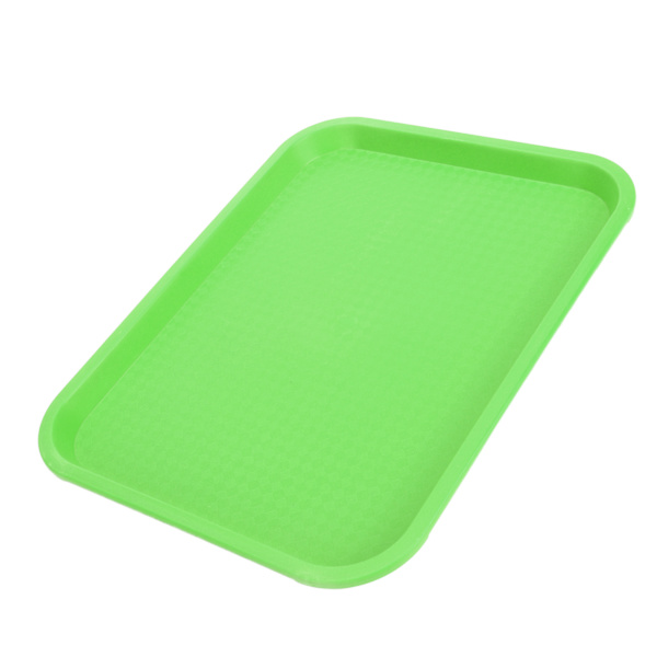 Fast Food Tray PP Rectangular Thick Non-Slip Multi-Function Food Tray for Restaurant Dining Room Green