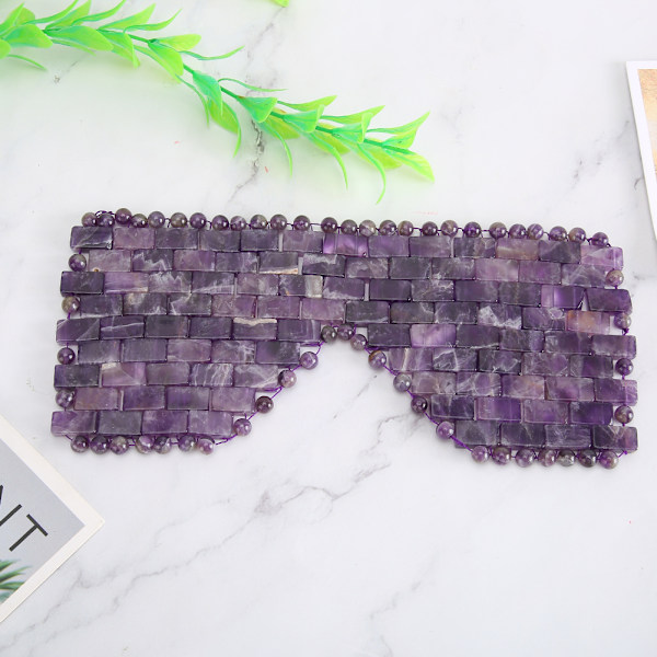 Jade Stone Eye Mask Kylning Sova Ögonmask Kallterapi Ögonbehandling MassagerAmetist