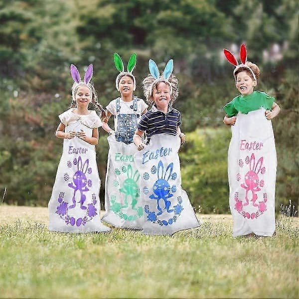 18-PACK påskfestspel för barn, påskpotatispåsar, kaninöron
