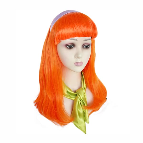 Scooby-Doo Daphne Blake Peruukit Pitkät Kihara Synteettiset Peruukit Oranssi