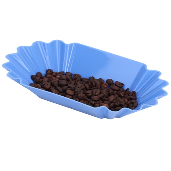 Food Grade PP Plastic Coffee Bean Sample Tray Display Dish Plate Container Home Kitchen Accessory Light Blue
