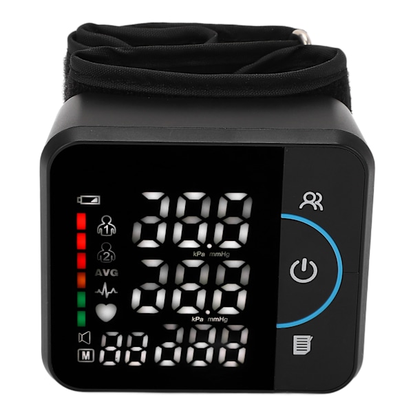 Handledsblodtrycksmätare Digital LED-display Uppladdningsbar automatisk BP-mätare med 180 avläsningsminne