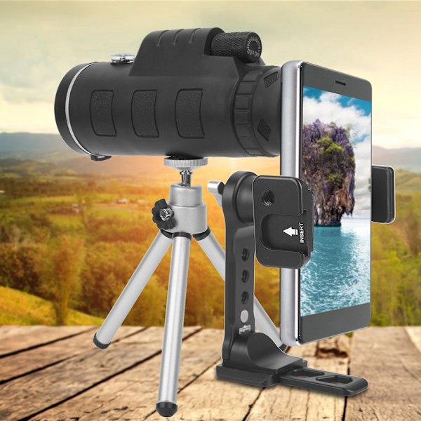 40x60 Monokular Teleskop med Høj Forstørrelse HD Glimmer Bredbånds Grøn Film Stor Okularet med Beslag