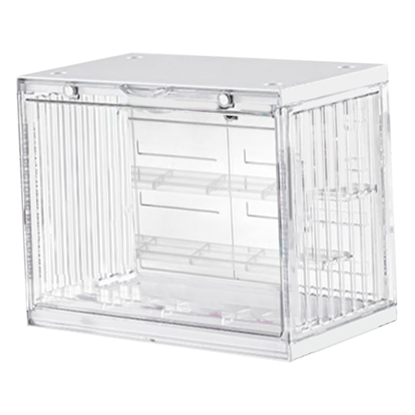 Plast Action Figur Vitrine Hylla Dammtät Figur Samlarföremål Display Box Stapelbar docka Vitrine med dörr Transparent
