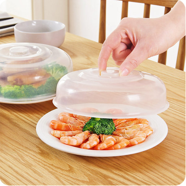 Mikrobølgeovnsdæksel Transparent PP-materiale Madskærm Grip Design Sikker Sund Mikrobølgeovnsstænkskærm Medium Størrelse 17 cm