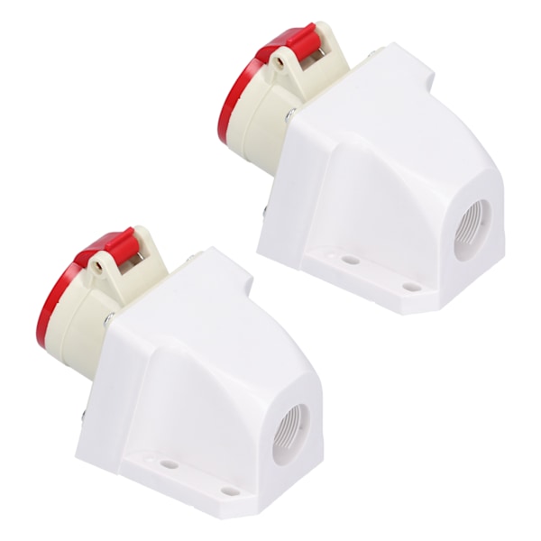 2 stk 4-polet industriuttak 3-fase fast flytstrømkobling 380V415V 16A 3P+E IP44