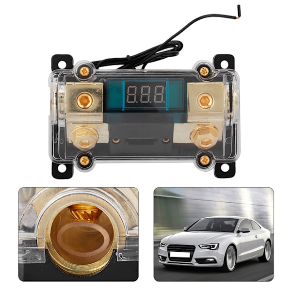 Bilstereo Strømsikringsholder Stereo Distribusjonsblokk Boks Digital Display (250A)