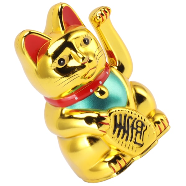 4 tommers Lykkekatt Dekor Hånd Vinker Velkommen Katt for Hjem Skrivebord Prydnad Gave Guld