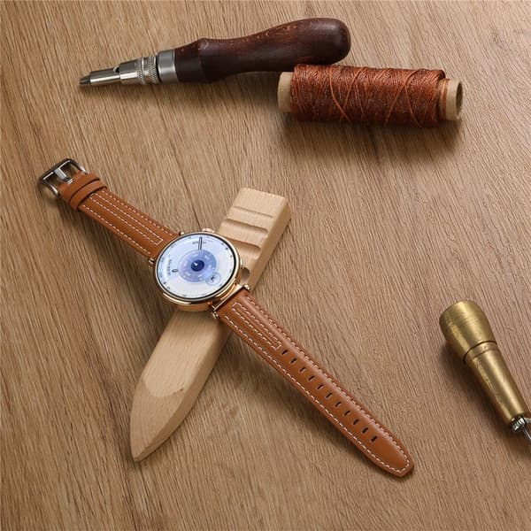 Kellon ranneke 18 mm aitoa nahkaa, tummanruskea 10