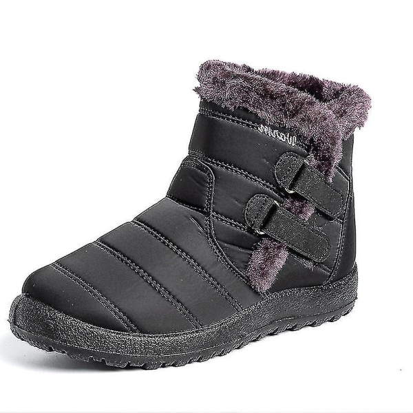 Vintervarme snøstøvler for kvinner i bomullsstøvler med glidelås - 2023 black DC EUR 38