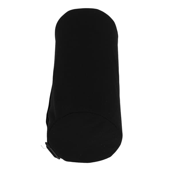 Lumbar Roll Pillow Multifunctional Memory Foam Back Roll Waist Support Cylinder Pillow with Adjustable Strap Black