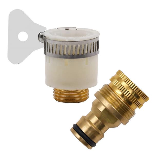 Universaladapter til badekararmatur til haveslange, 1/2 tomme og 3/4 tomme 2-i-1 hunforbindelse