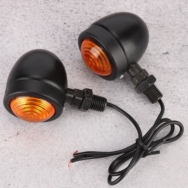 Par Blinklysindikator Lys Sort Gul Styrelampe Passer til Honda (Lille Størrelse)