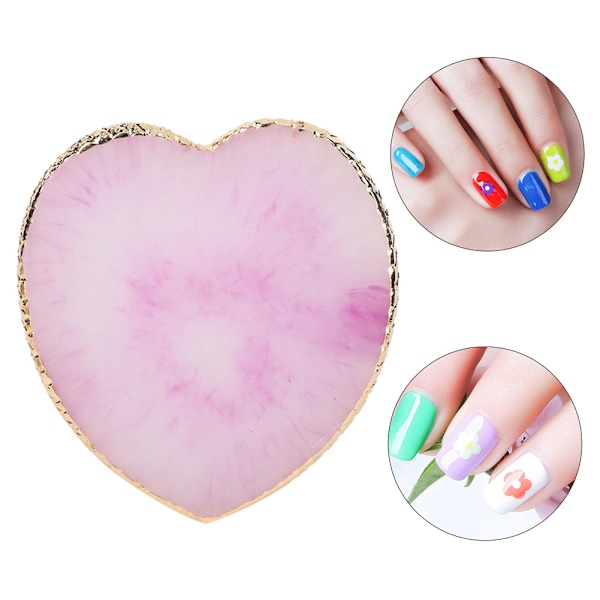 Delikat Harts Hjärta Styling Nagelkonst Palett Färgglad Målarfärg Färg Skål (lila)