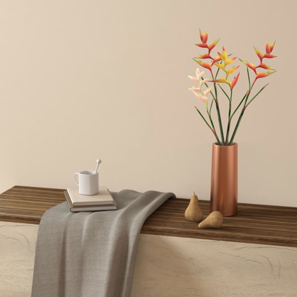 Kunstige blomster Tropisk planteimitasjon Blomst for festdekorasjoner Oransje Gul