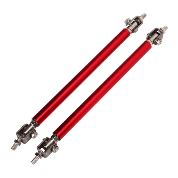 2 st Bumper Lip Diffuser Rod 15cm Sträckbar Rostfritt Stål Splitter Support Tie Pull Bar Röd