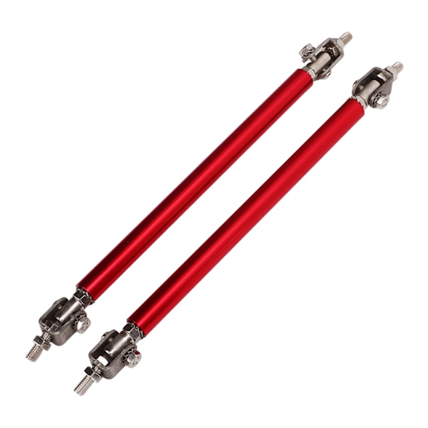 2 stk Bumper Lip Diffuser Stang 15cm Strækbar Rustfrit Stål Splitter Support Tie Pull Bar Rød