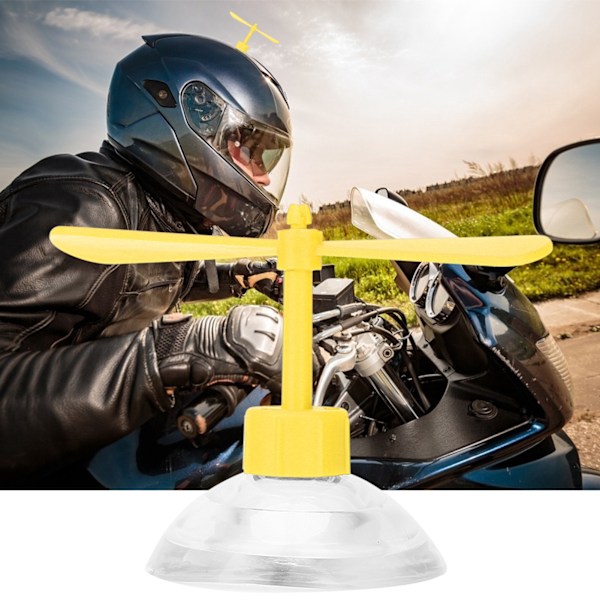 Dekorativ hjelmsugerkop af gummi og plast motorcykelhjelm propeller (gul)