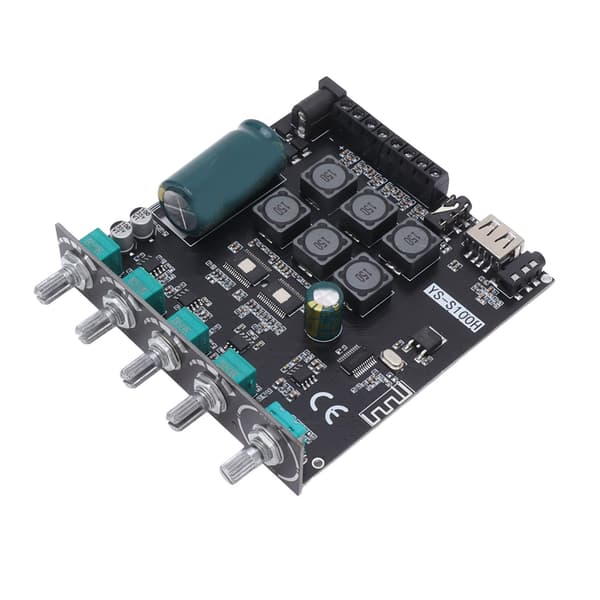 2.1-kanals effektforsterkerkort Bluetooth stereolydforsterkermodul DC12‑24V 50Wx2+100W