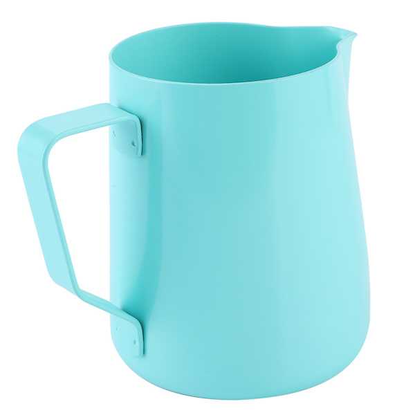 Hushålls kaffe i rostfritt stål skummande kanna kopp Latte Art kaffetillbehör 600 ml Blå