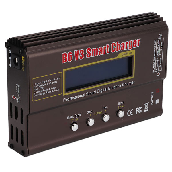 Smart Laddare Multifunktion 80W Maximal Säkerhet Bred Kompatibilitet B6 V3 Balansladdare för Liion Lipo Pb Batteri
