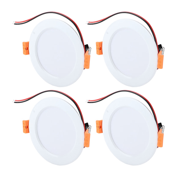 4 stk 4 tommers RV Takkuppelys 300LM 6000K Rund Nedlys Bil Interiørbelysning Hvit for Caravan Yacht DC 12V 3W