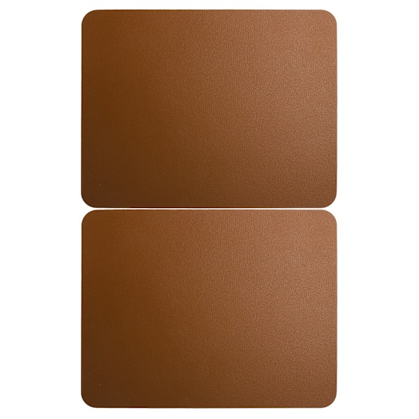 2 st Dubbelsidig Musmatta Enfärgad Vattentät PVC Läder Matta för Kontor Hem Dator PC (Brun Silver)