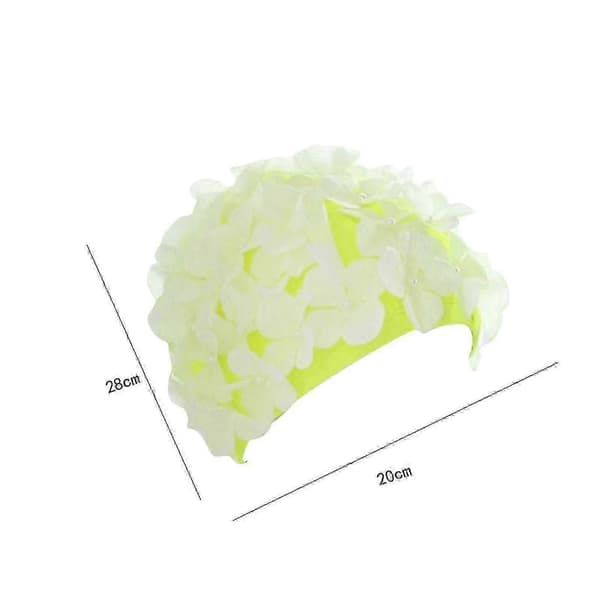 Trendy badehætte med lyserøde blomster, til alle svømmeniveauer, julegave Green