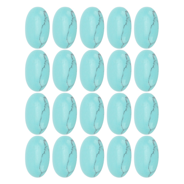 20 stk Naturlige ovale flade ryg cabochons 18x13 mm ægformet turkis til smykker håndværk perlefremstilling