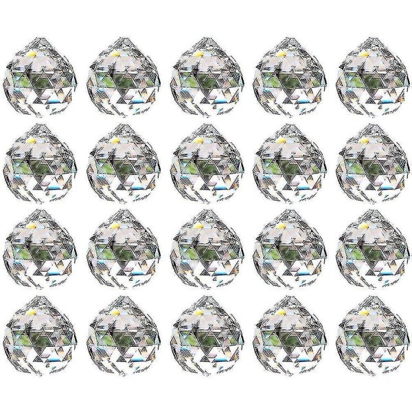 20 mm klar krystalkugle prisme - 20 stykker hængende vedhæng solfanger til loft