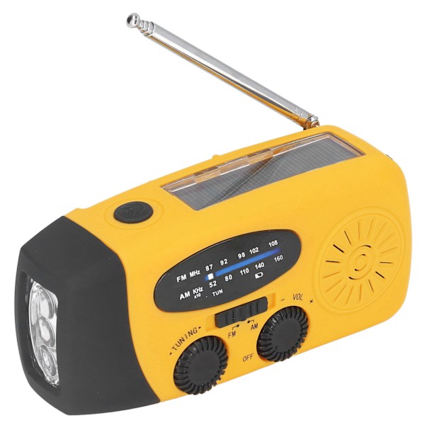 Handvev Solar Radio Multifunktionell Emergency Radio LED Radio med ficklampa för Outdoor CampingOrange Europe