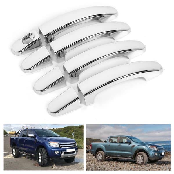 8 stk. Kromdæksler til yderdørgreb til Ford Ranger T6 2012‑2016