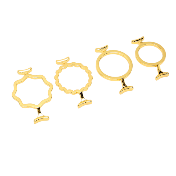 4 st Vaxsigillformar Guld Färg Zinklegering Blandad Stil Robust Hållbar Vaxsigill Stämpelringar för 2,5 cm 3 cm Stämpel