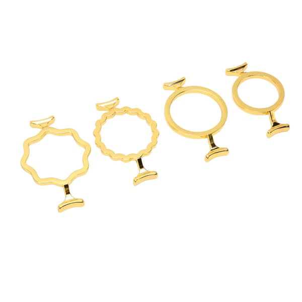 4 stk. Voksseglformer Gullfarget Sink Legering Assortert Stil Solid Holdbar Vokssegl Stempelringer for 2,5 cm 3 cm Stempel