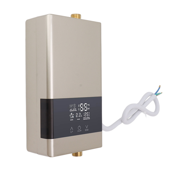 Tankløs varmtvannsbereder 6000W Elektrisk varmer Enkel installasjon Berøringsskjerm Automatisk konstant varmtvannsbereder EU-kontakt 220V Gull