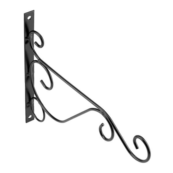 Rauta-kasviripustin Seinäkiinnitettävä kukkakoukku kodin puutarhakoristeluun 30*21cm (musta)