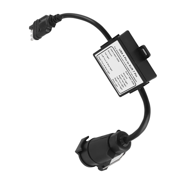 Tilhengerkontakt Lyskonverter USA 4-pinners til EUR 7-pinners Adapter Stopp/bremsesignal separerer