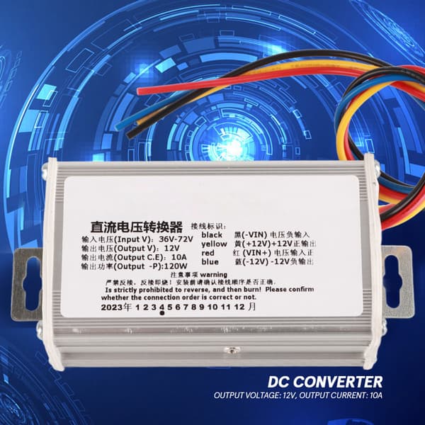 DC Konverter Step Down Strømforsyningsmodul 36V‑72V til 12V 10A 120W