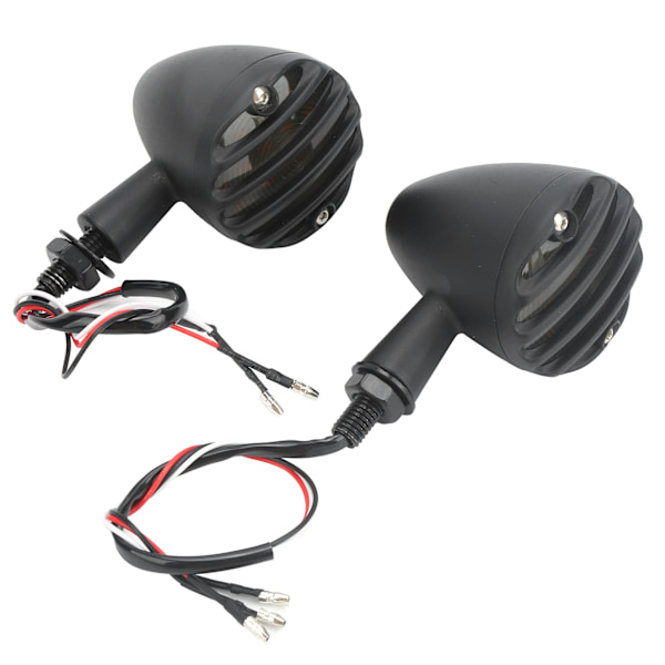 2 st LED Blinkers Lampa Indikator Ljusstark Gul Färg Vattentät Passar för Honda Retro Motorcykel Svart