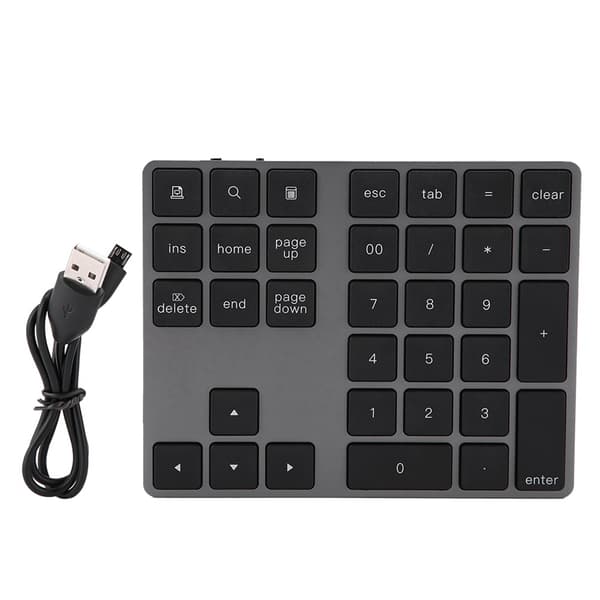 Trådløst Bluetooth Numerisk Tastatur til Apple PC - Sort 34 Taster